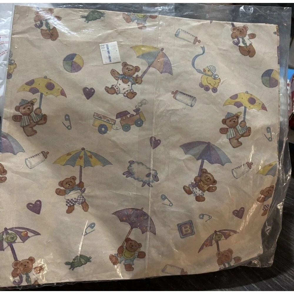 Vintage Baby Shower Gift Wrap Artfaire 8.3 Sq ft
